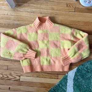 Colorful Checkered Women's Sweater